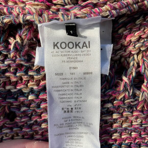 Kookai Grandmacore Open Knit Multicolor Cardigan Sweater Kimono Size 1 Boho Chic - Picture 5 of 13
